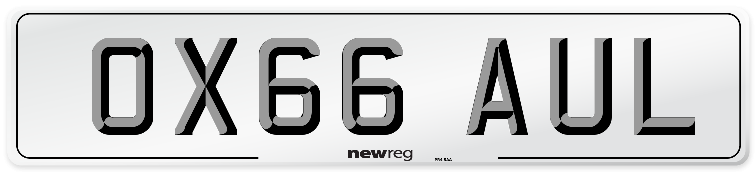 OX66 AUL Number Plate from New Reg